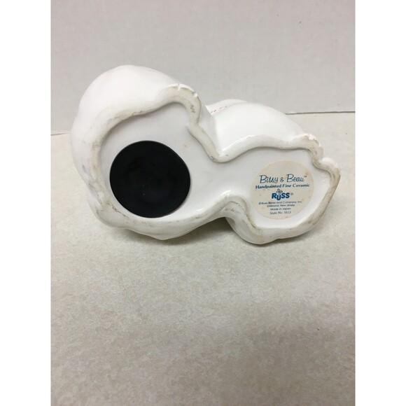 Vintage Fine Ceramic Hand Painted Russ Berrie & Co. Bitsy & Beau Coin Bank - Picture 4 of 5